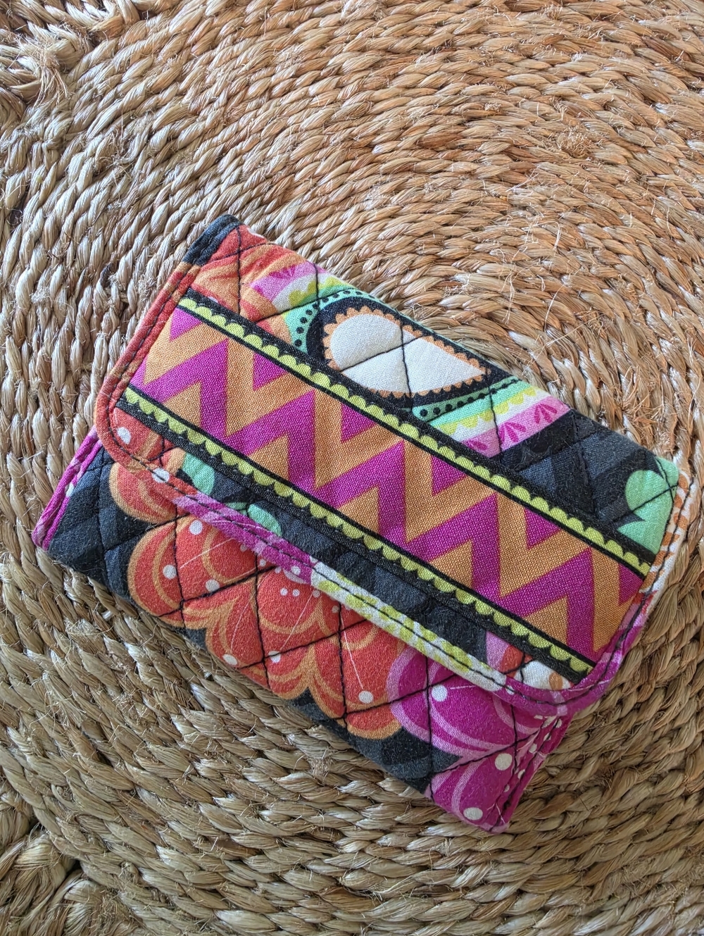 Vera Bradley Quilted Floral Pattern Trifold Wallet - Multicolor